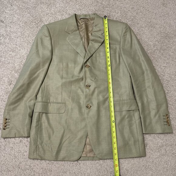 *Recent* Canali Made in Italy Wool Silk Linen Green Sport Coat Men’s 50 R - Picture 11 of 13